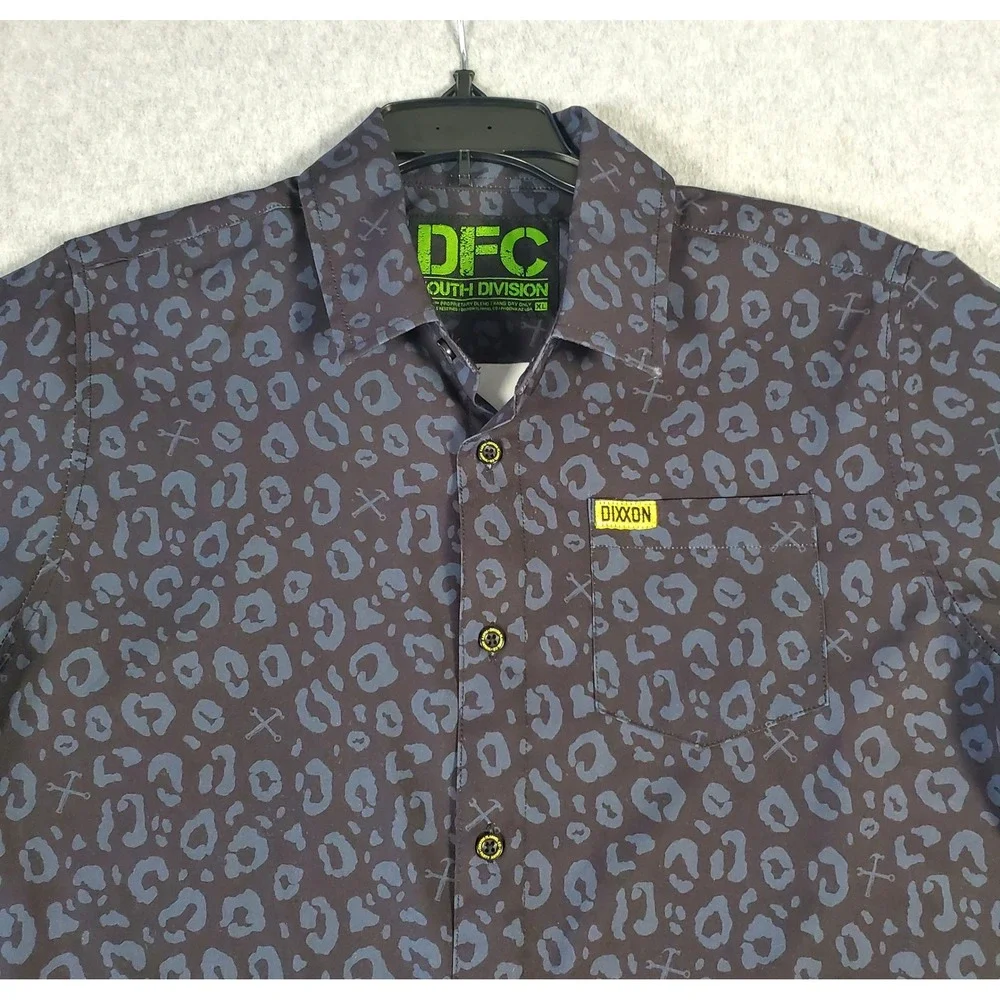 Dixxon Flannel Co Shirt The Party Animal Youth XL Leopard Print Short Sleeve DFC